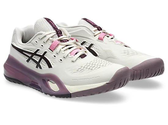 Asics Gel-Resolution X Women WIDE [Soft Oat/Dark Aubergine]